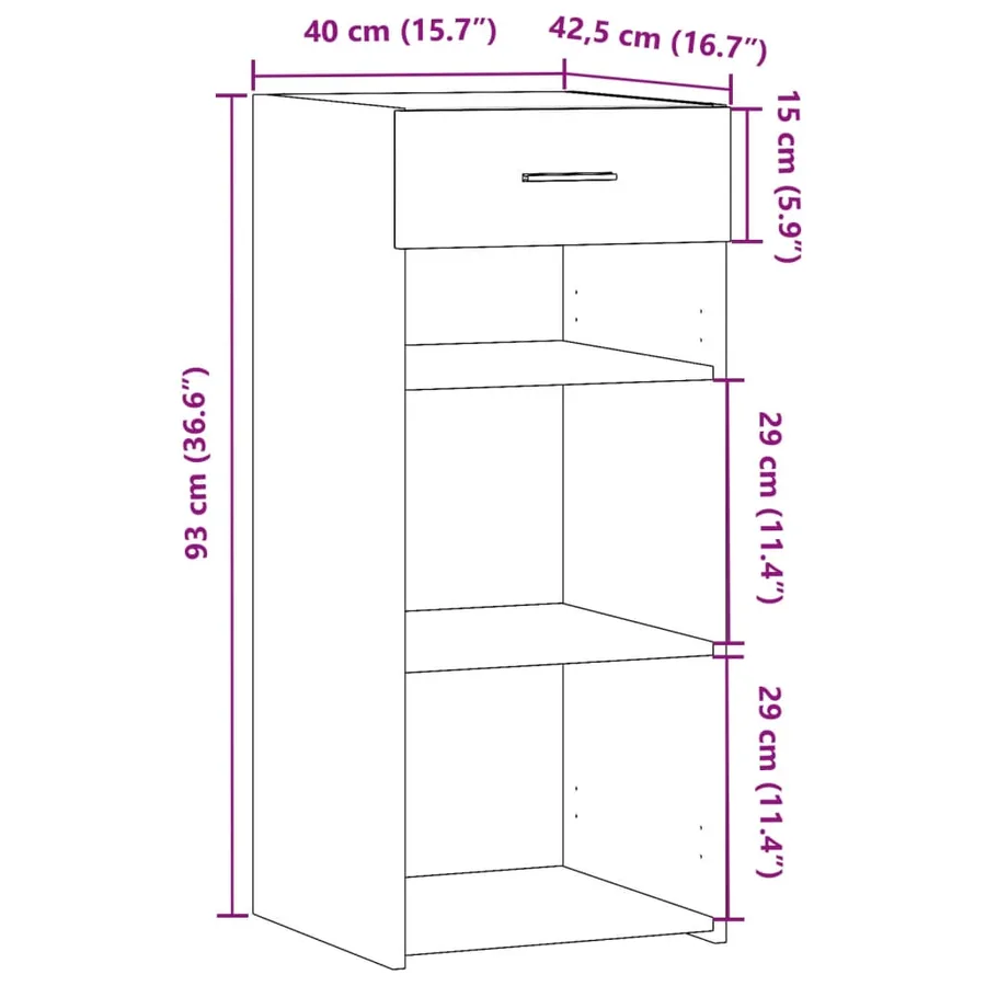 Buffet chêne fumé 40x42,5x93 cm bois d'ingénierie - 10
