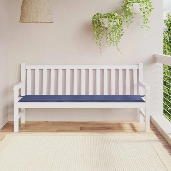 Coussin de banc de jardin bleu marine 180x50x3 cm tissu oxford