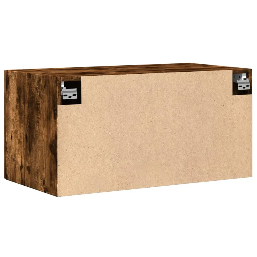 Armoire murale chêne fumé 80x42,5x40 cm bois d'ingénierie - 6