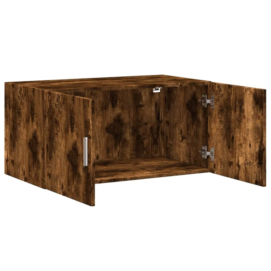 Armoire murale chêne fumé 80x42,5x40 cm bois d'ingénierie - 7