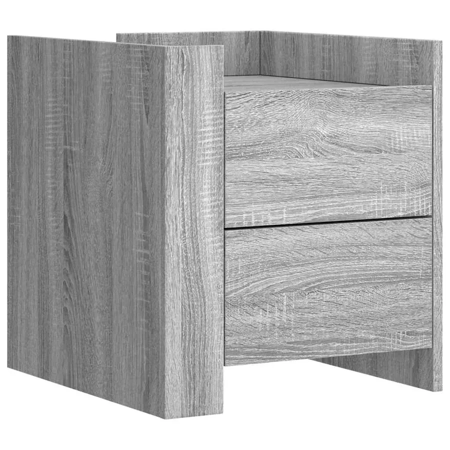 Table de chevet sonoma gris 45x50x50 cm bois d'ingénierie - 2