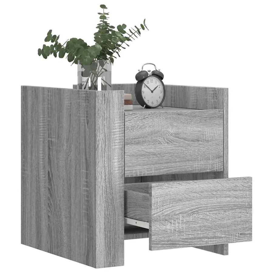 Table de chevet sonoma gris 45x50x50 cm bois d'ingénierie - 3