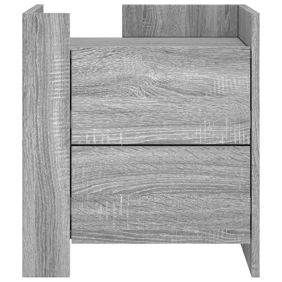 Table de chevet sonoma gris 45x50x50 cm bois d'ingénierie - 4