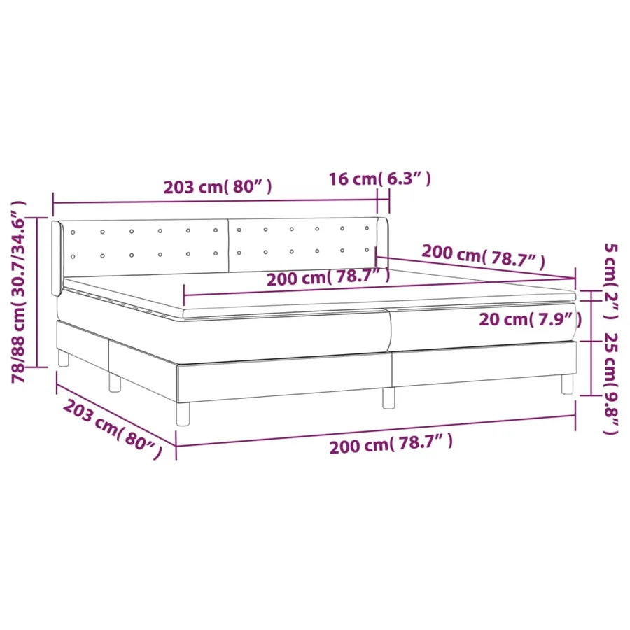 Sommier à lattes de lit avec matelas Blanc 200x200cm Similicuir - 7