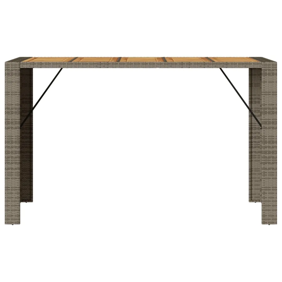 Table de bar de jardin et dessus en bois acacia résine tressée - 5