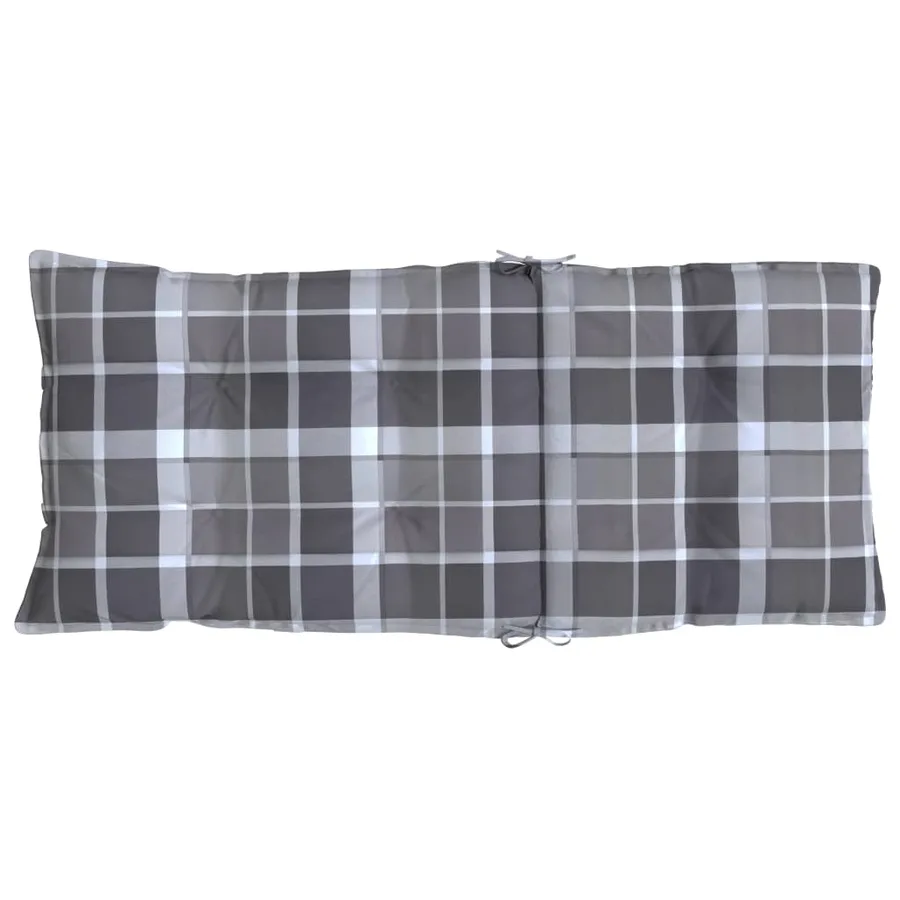 Coussins de chaise à dossier haut lot de 4 motif carreaux gris - 7