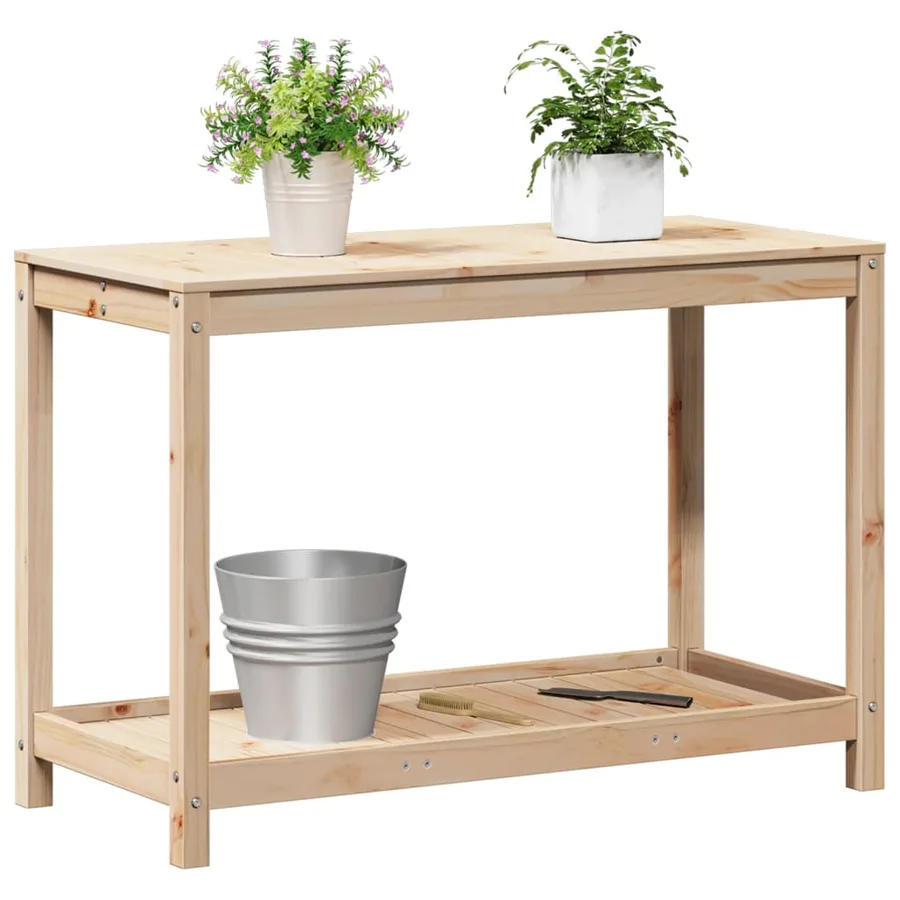 Table de rempotage avec étagère 108x50x75 cm bois massif de pin - 4