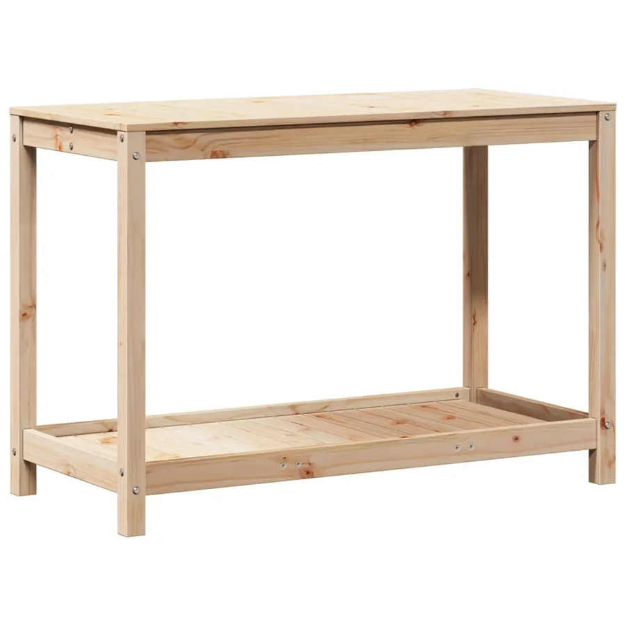 Table de rempotage avec étagère 108x50x75 cm bois massif de pin - 7