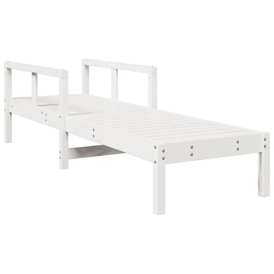 Chaise longue blanc 199,5x62x55 cm bois massif de pin - 2
