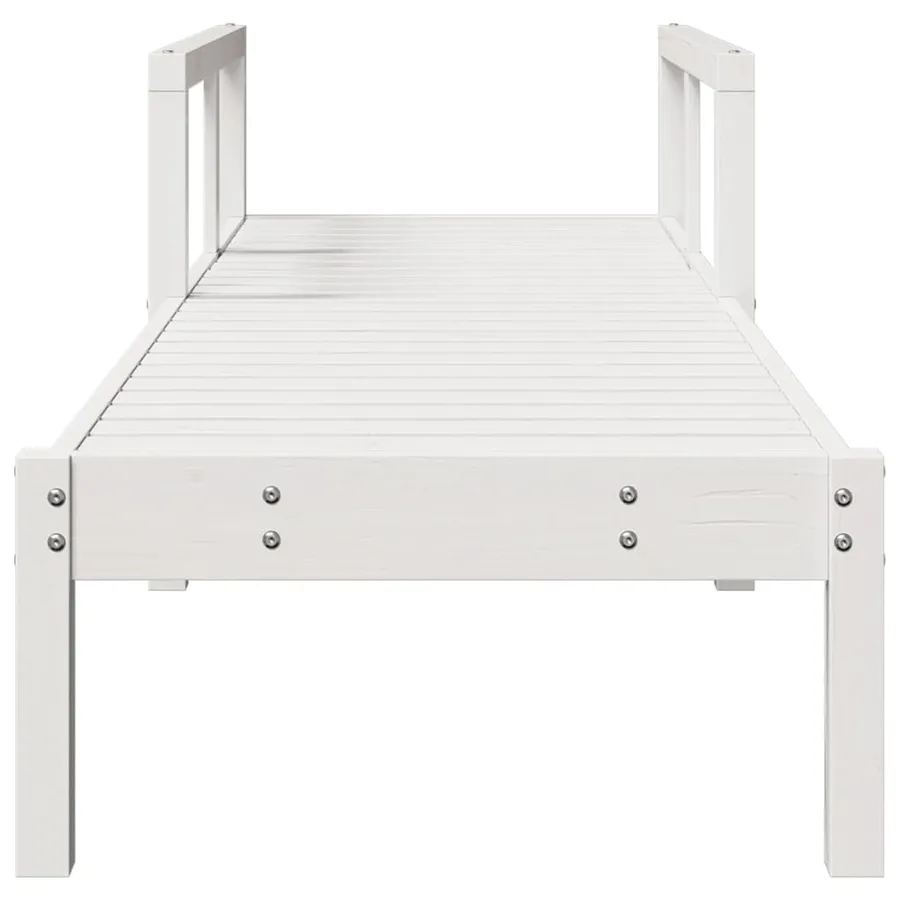 Chaise longue blanc 199,5x62x55 cm bois massif de pin - 4