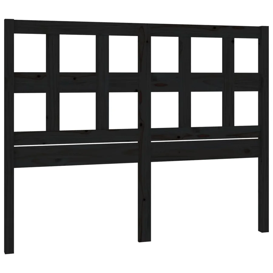 Tête de lit Noir 165,5x4x100 cm Bois massif de pin - 2