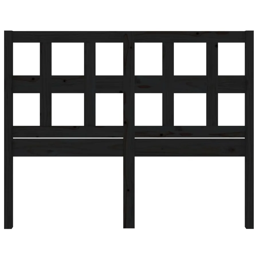 Tête de lit Noir 165,5x4x100 cm Bois massif de pin - 4