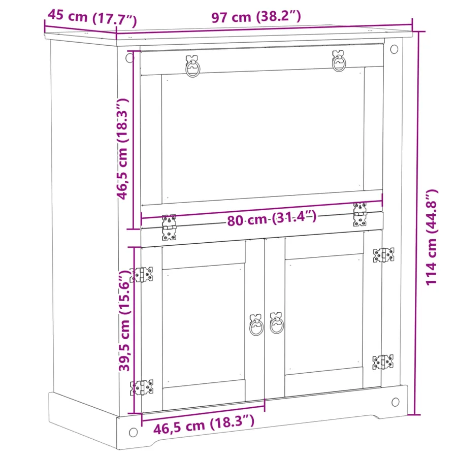 Armoire à vin Corona 97x45x114 cm bois de pin massif - 9