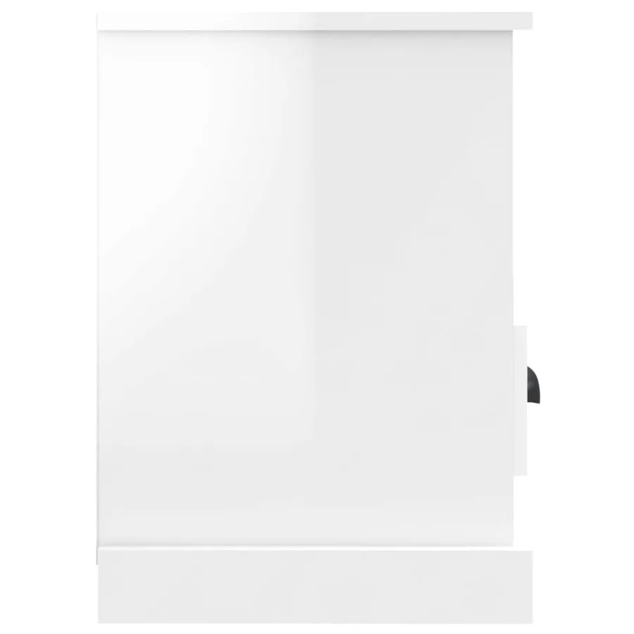 Meuble TV blanc brillant 80x35x50 cm bois d'ingénierie - 7