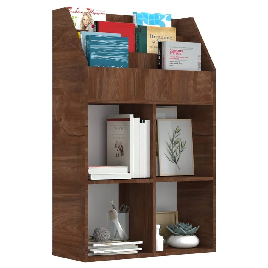 Porte-revue pour enfants Chêne marron 71x30x114 cm - 4