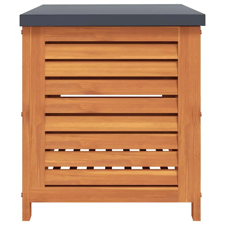 Boîte de rangement de jardin 60x50x55 cm bois d'eucalyptus - 5
