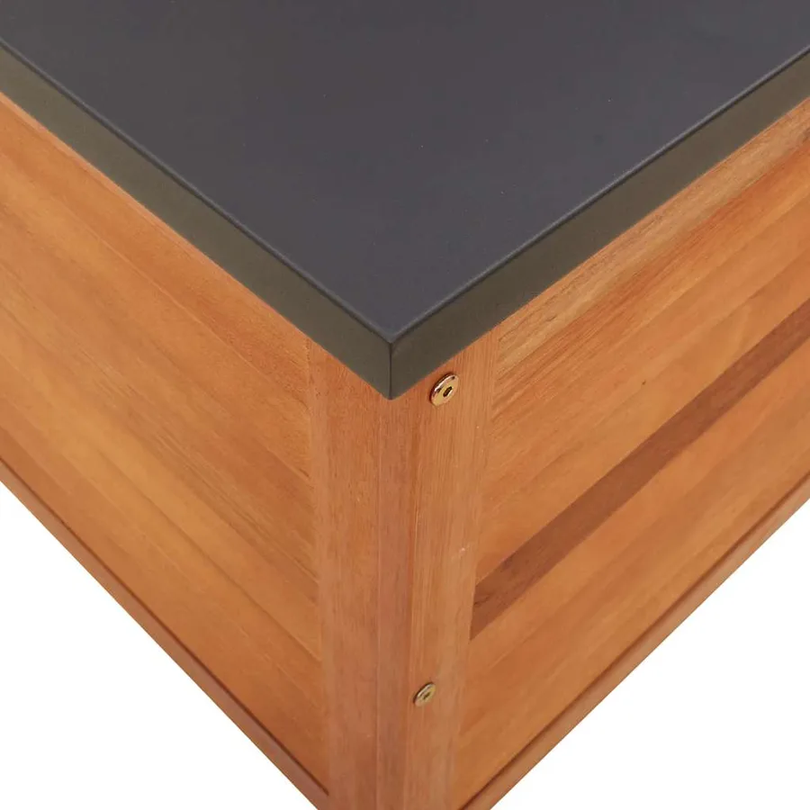Boîte de rangement de jardin 60x50x55 cm bois d'eucalyptus - 8