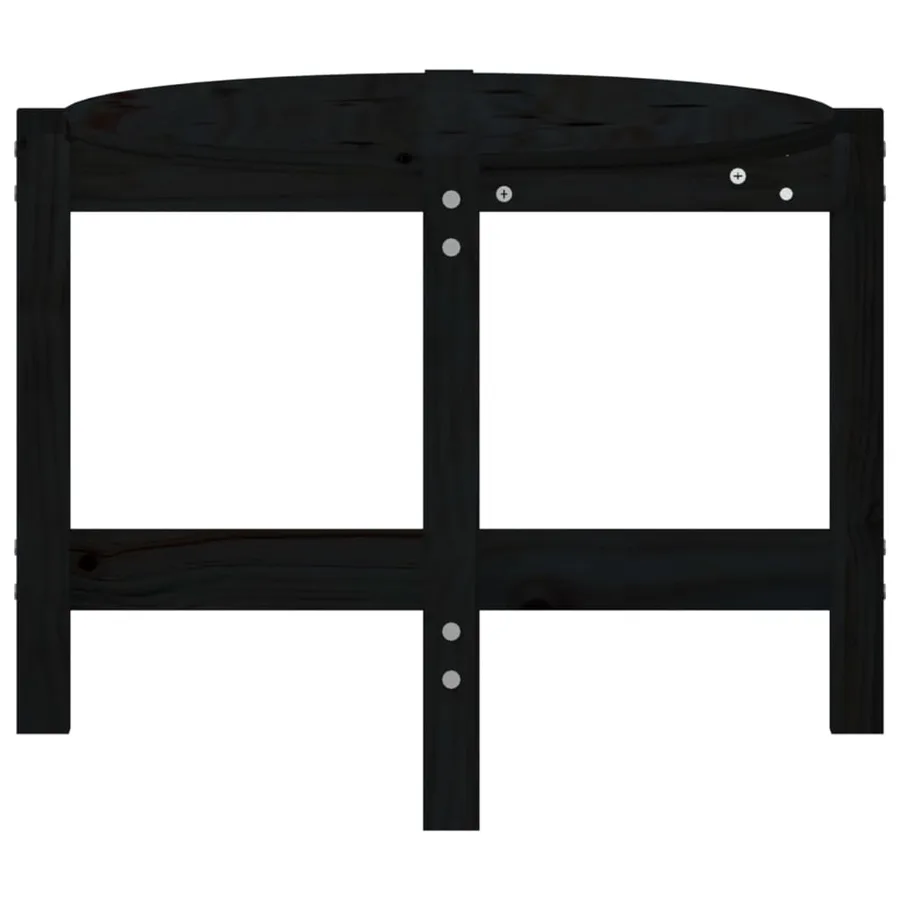 Table basse Noir 118x63x45 cm Bois massif de pin - 6