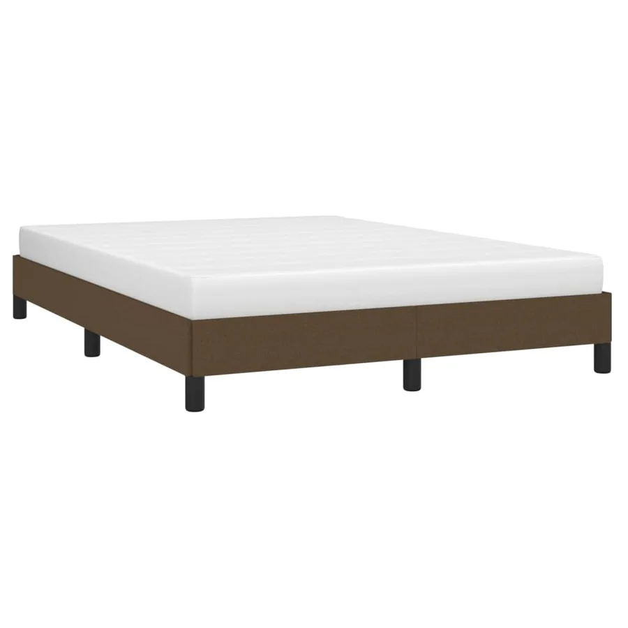 Cadre de lit sans matelas marron foncé 140x200 cm tissu - 3