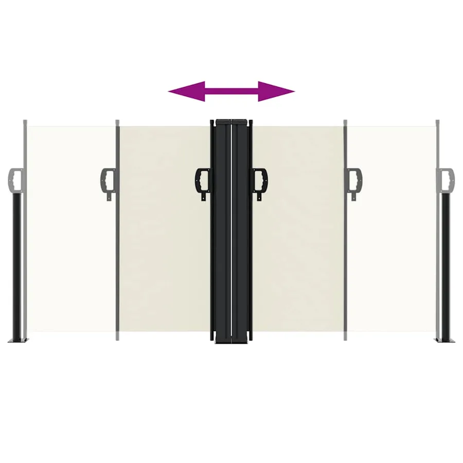 Auvent latéral rétractable crème 120x600 cm - 5