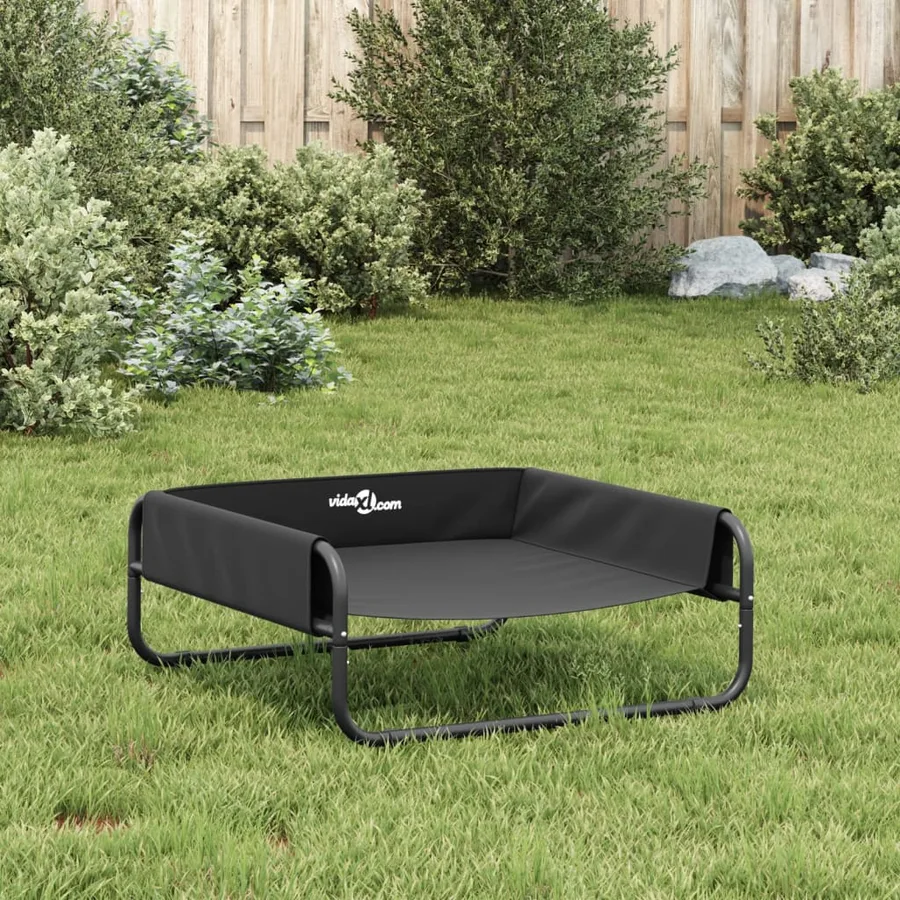 Lit surélevé pour chien anthracite tissu Oxford et acier - 4