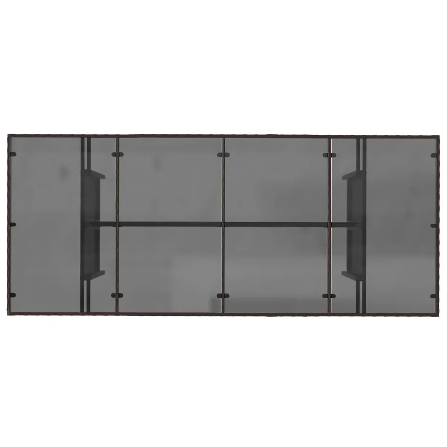 Table de jardin dessus en verre marron 190x80x74 cm - 7