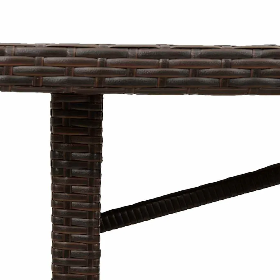 Table de jardin dessus en verre marron 190x80x74 cm - 9