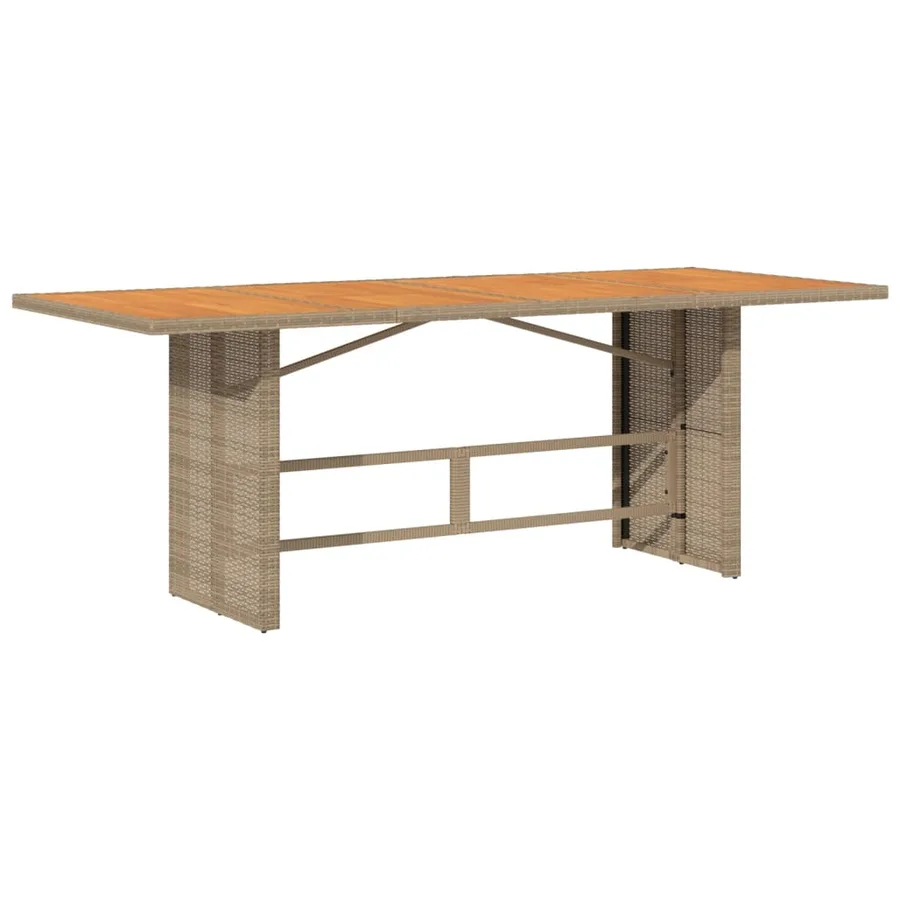 Table de jardin avec dessus en bois d'acacia beige 190x80x74 cm - 2