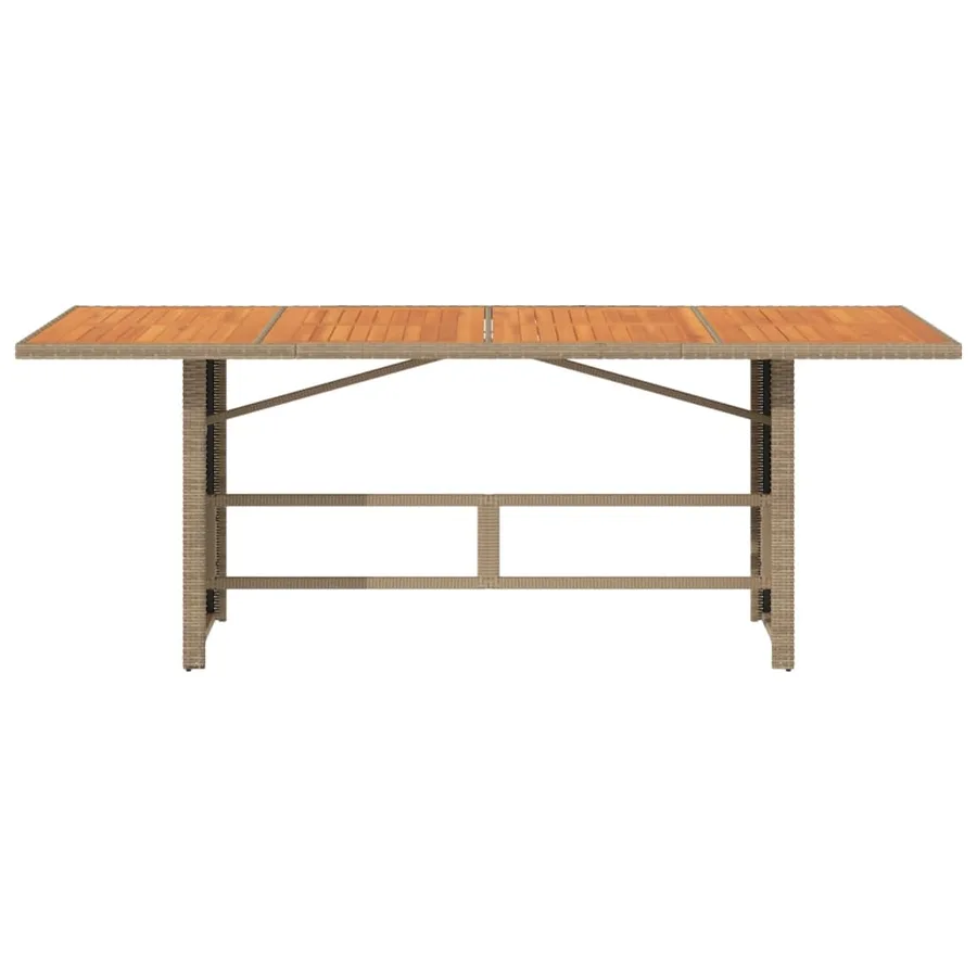 Table de jardin avec dessus en bois d'acacia beige 190x80x74 cm - 6