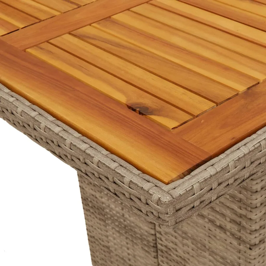 Table de jardin avec dessus en bois d'acacia beige 190x80x74 cm - 8