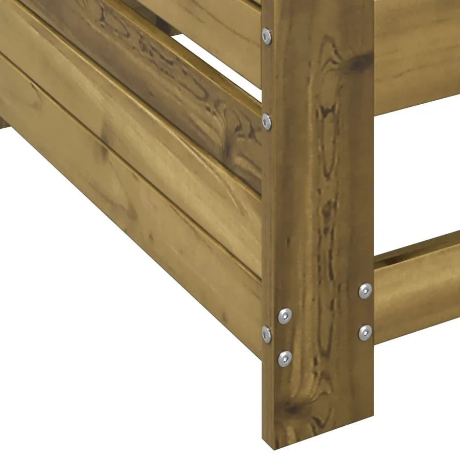 Canapé de jardin accoudoir avec coussin bois de pin imprégné - 8