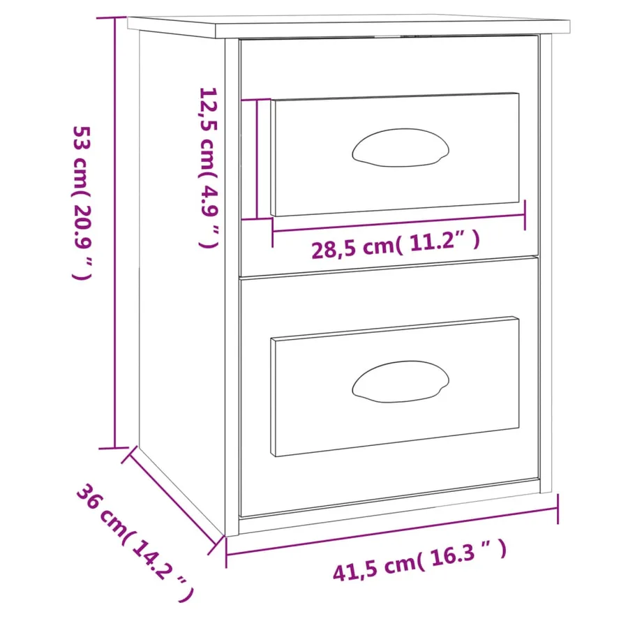 Tables de chevet murales 2 pcs blanc 41,5x36x53 cm - 13