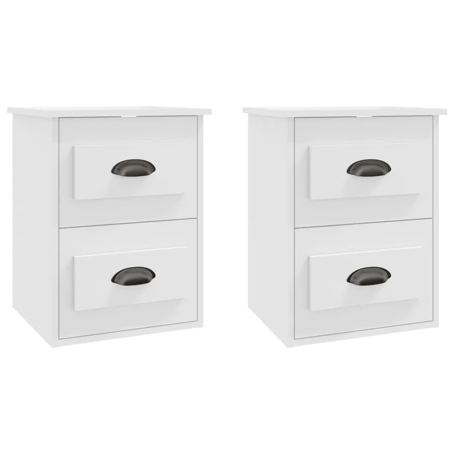 Tables de chevet murales 2 pcs blanc 41,5x36x53 cm - 2