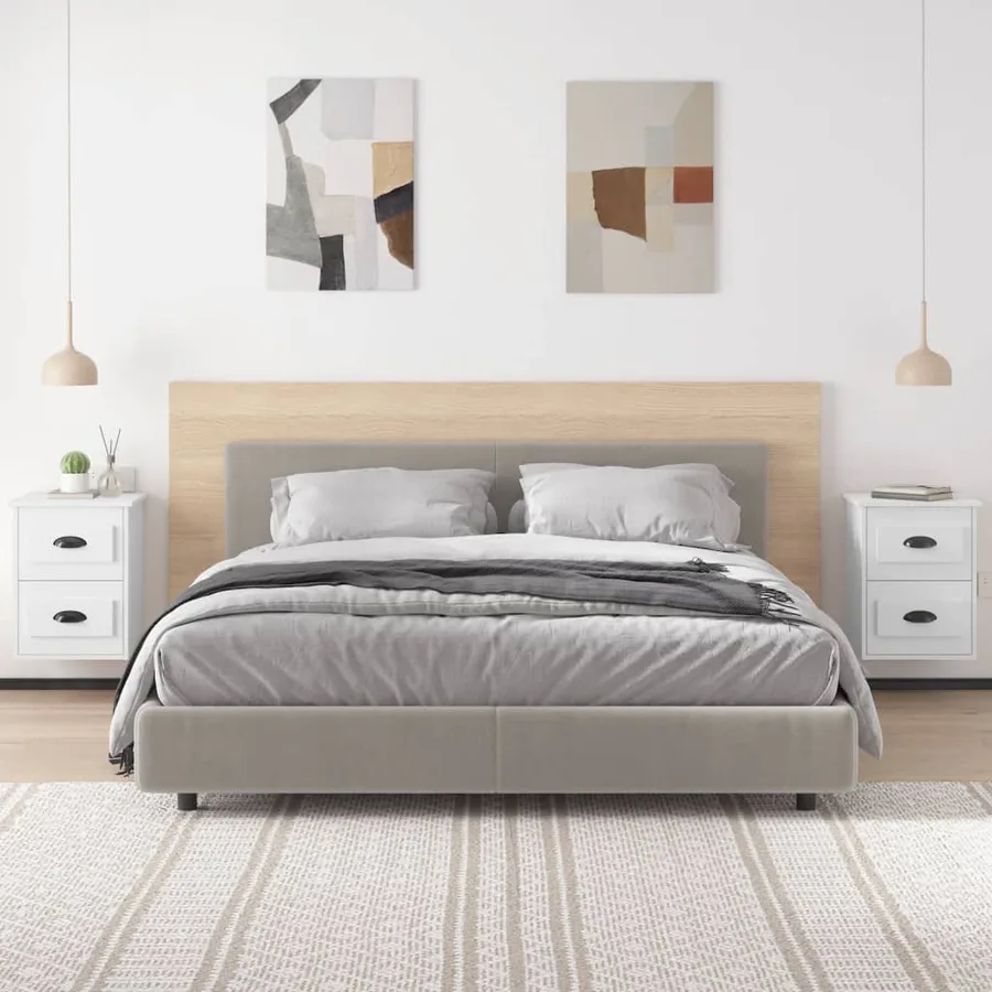 Tables de chevet murales 2 pcs blanc 41,5x36x53 cm - 3