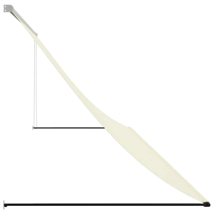 Auvent rétractable crème 350x150 m tissu et acier - 4