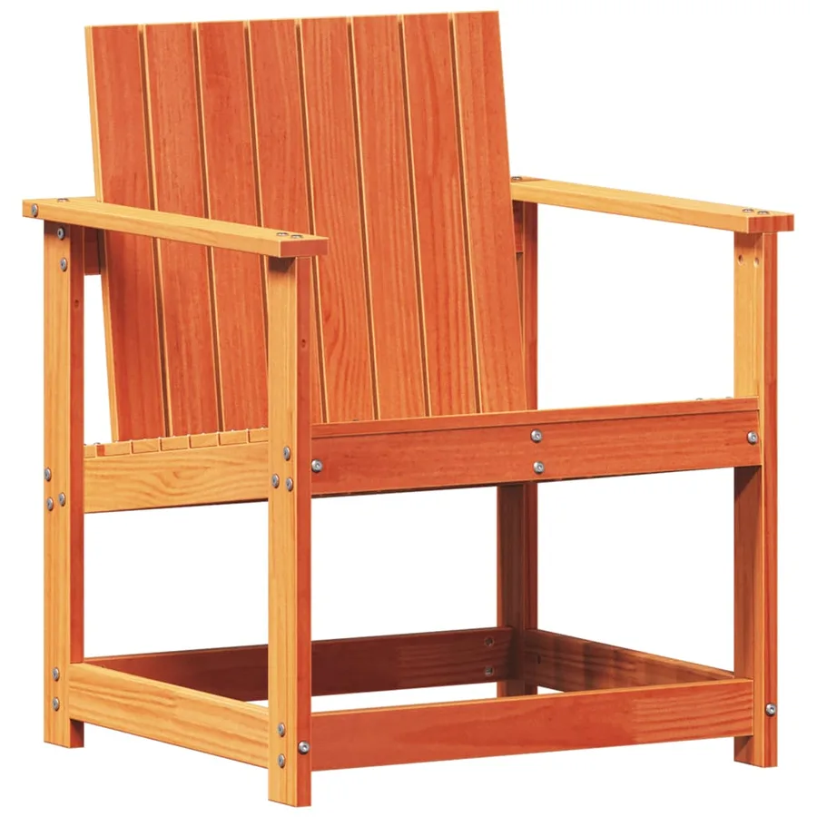 Chaise de jardin cire marron 62x56x77 cm bois de pin massif - 2