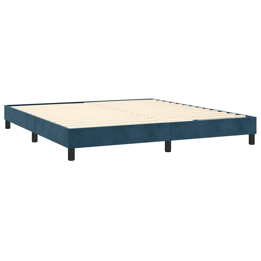 Sommier à lattes de lit et matelas Bleu foncé 160x200cm Velours - 4