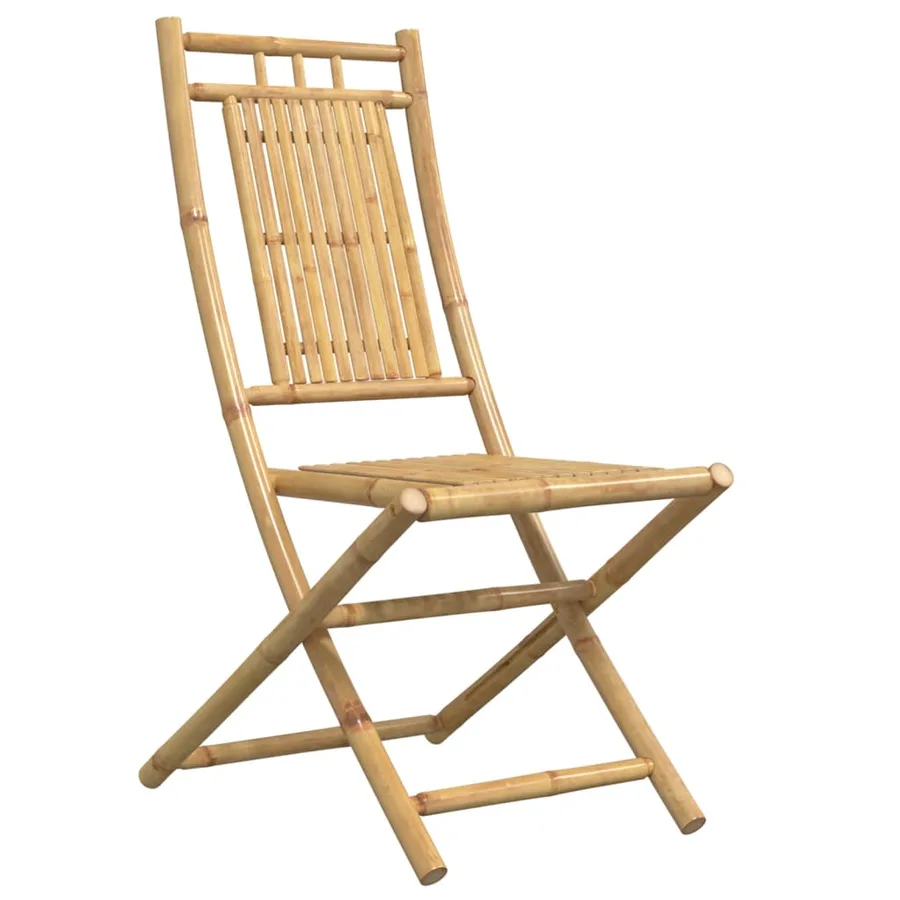 Chaises pliables de jardin lot de 8 46x66x99 cm bambou - 3