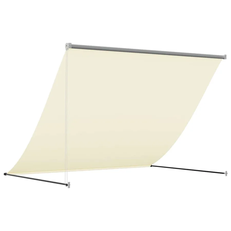 Auvent rétractable crème 250x150 m tissu et acier - 5