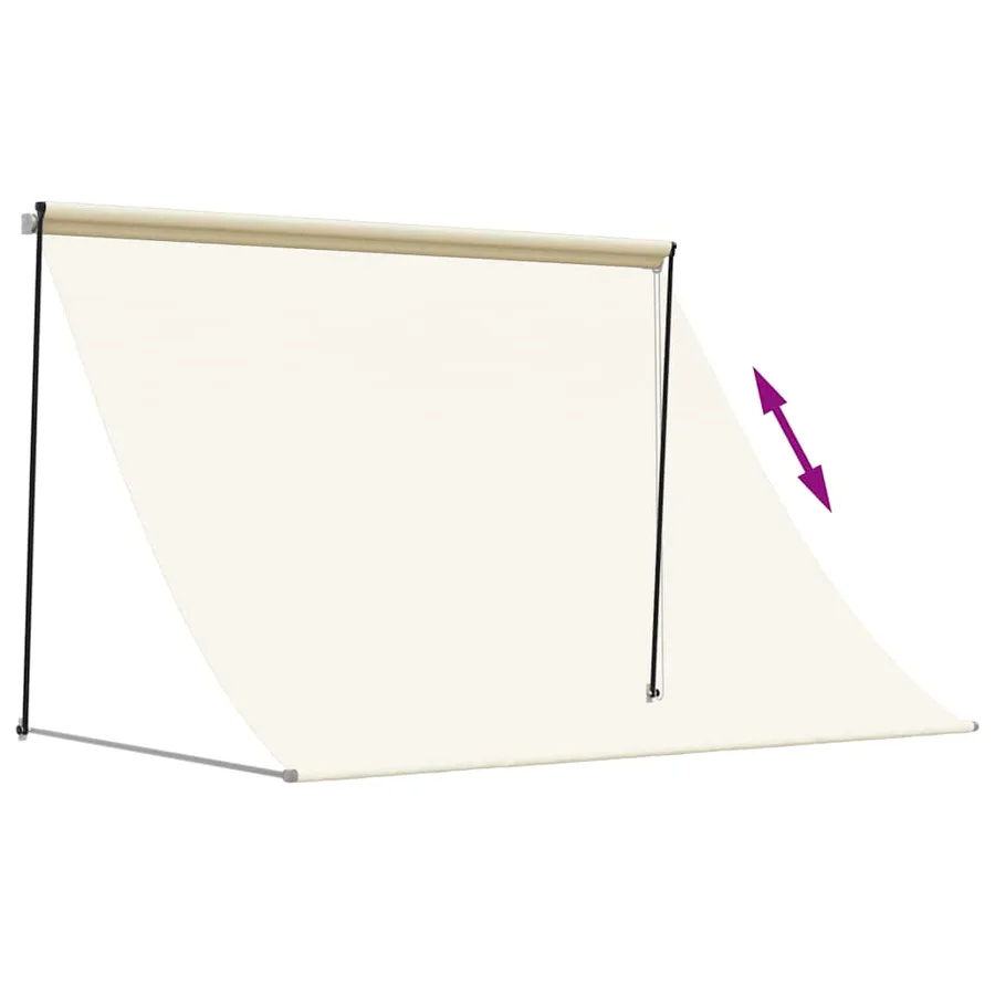 Auvent rétractable crème 250x150 m tissu et acier - 6