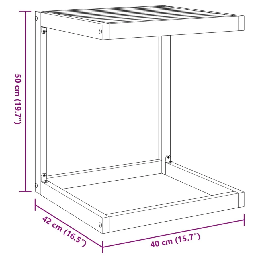 vidaXL Table en forme de C 42x40x50 cm bois massif d'acacia - 9