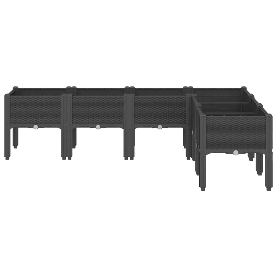 Jardinière avec pieds noir 160x120x42 cm PP - 3