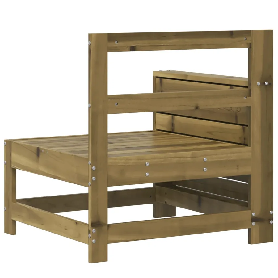 Canapé de jardin accoudoir avec table d'appoint pin imprégné - 6