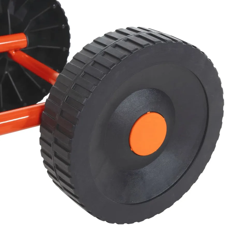 Traîneau d’arrosage sur roues avec tête rotative en acier rouge - 5