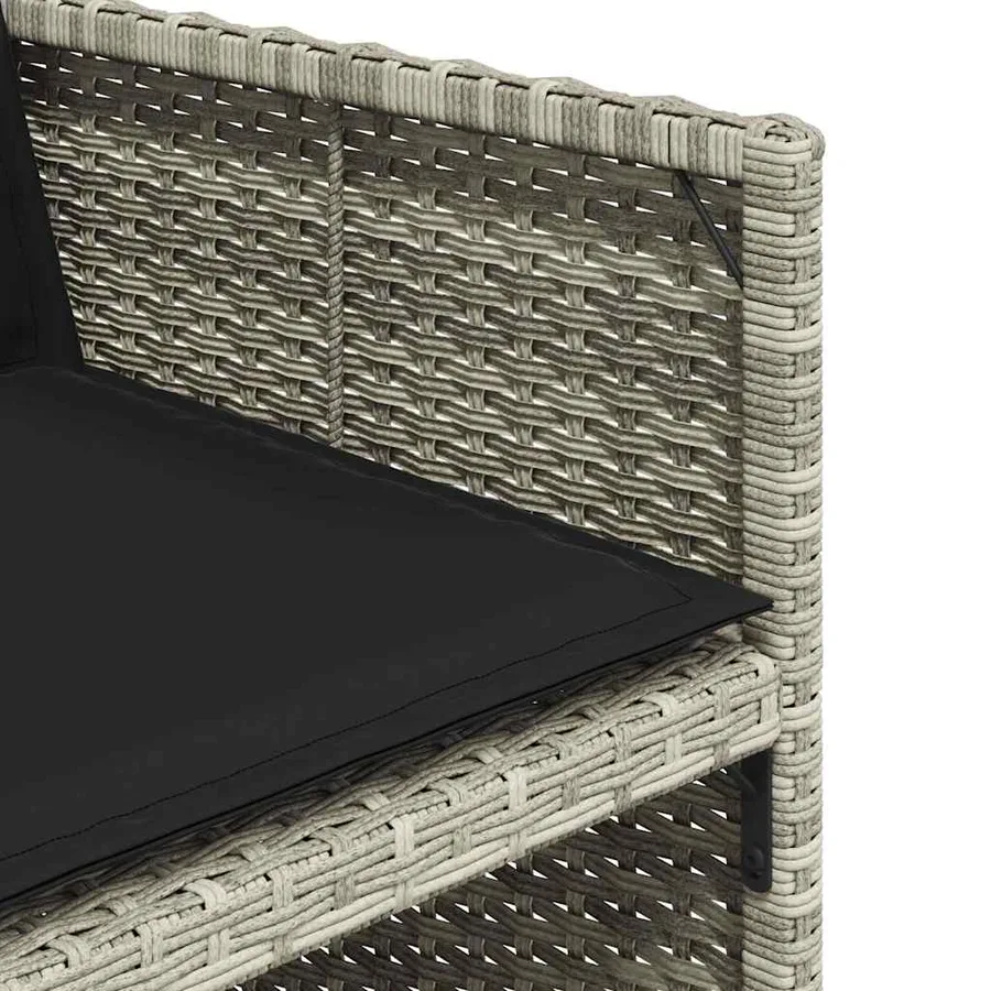 Chaises de jardin avec coussins lot de 4 gris clair poly rotin - 10