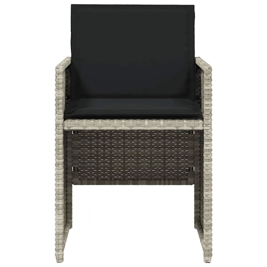 Chaises de jardin avec coussins lot de 4 gris clair poly rotin - 5