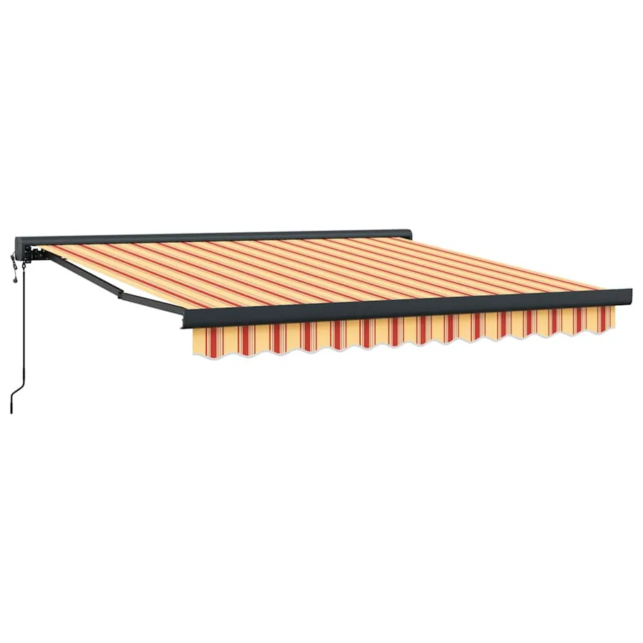 Auvent rétractable jaune et blanc 3x2,5 m tissu et aluminium - 2