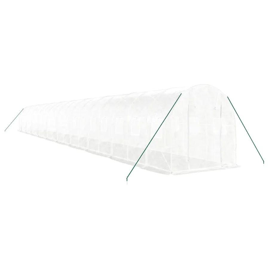 Serre avec cadre en acier blanc 40 m² 20x2x2 m - 3