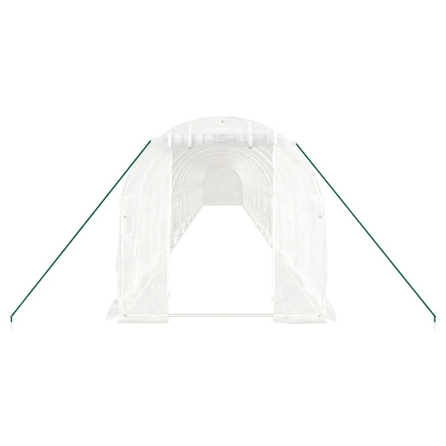 Serre avec cadre en acier blanc 40 m² 20x2x2 m - 4