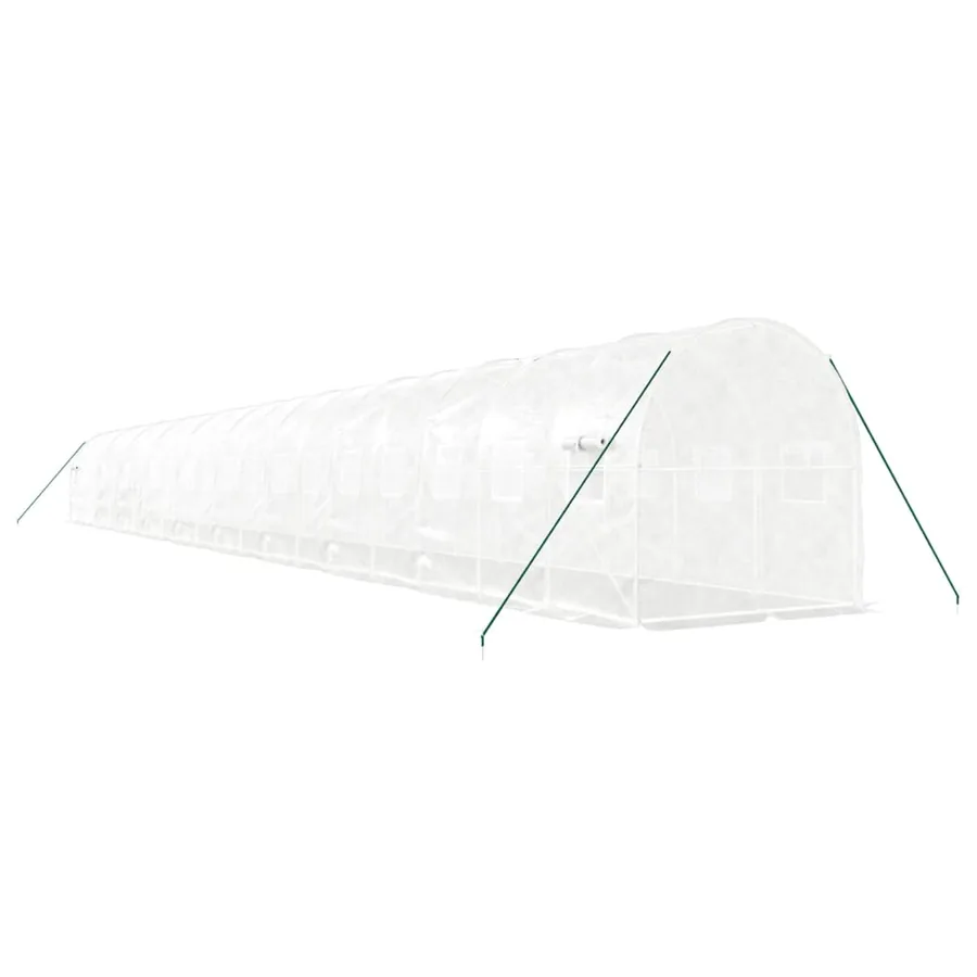 Serre avec cadre en acier blanc 40 m² 20x2x2 m - 6